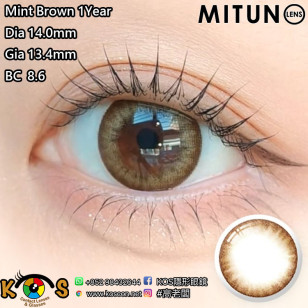 Mitunolens Mint Brown ミント ブラウン 1年用 14.0mm